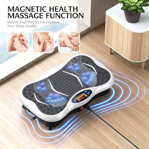 GMCXAX WhiteEdge Vibration Plate Exercise Machine with Auto & Manual Modes