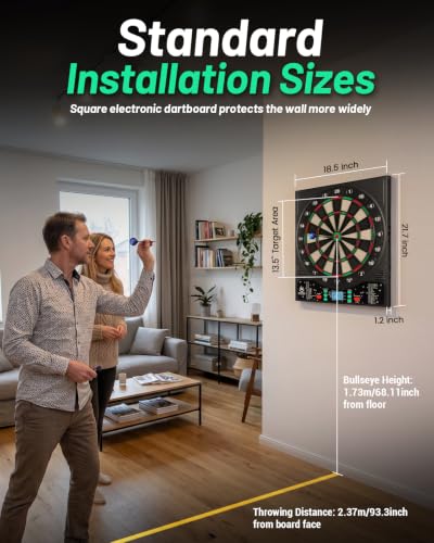 WIN.MAX Green Electronic Dart Board for Adults - Classic Soft Tip with Auto Scoring