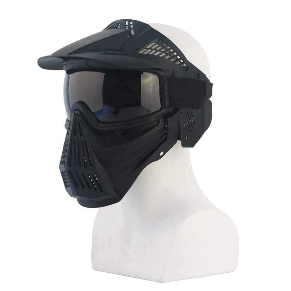 Tactical Mask Airsoft Masks, for Airsoft BB Hunting, CS Game Full Face Tactical Gear, Impact Resistant with Goggles, Motocross Skiing Outdoor Activities