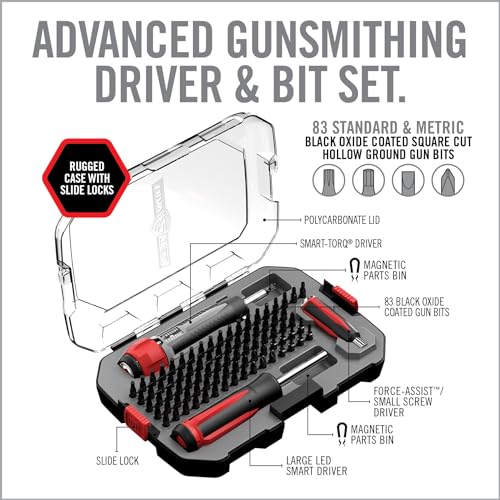 Gun Maintenance Tool Kit with Torque Wrench & Bits - Precision Screwdriver Set, LED Light, Magnetic Bit Driver - Variation of Torque Wrench, Driver, Bit Set