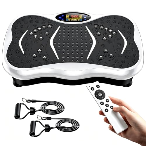 GMCXAX WhiteEdge Vibration Plate Exercise Machine with Auto & Manual Modes