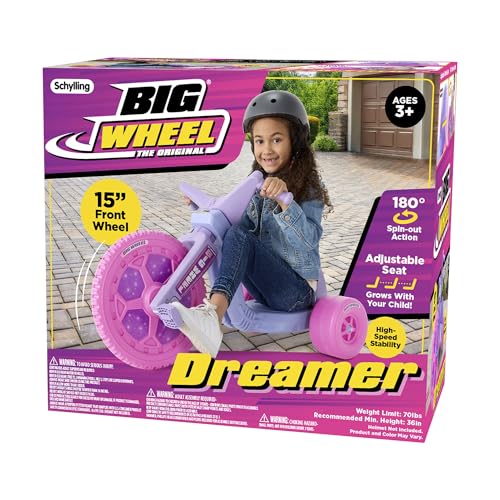 Big Wheel Dreamer Tricycle with Adjustable Seat for Kids 3+ - Classic Low-Rider Bike