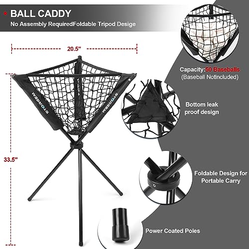 Black 7x7 Baseball Softball Practice Net with Tee, Ball Caddy & Strike Zone