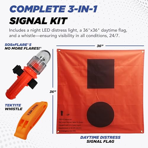 TEKTITE SOSeFLARE Day/Night Kit Electronic Boat Distress Flare Waterproof LED
