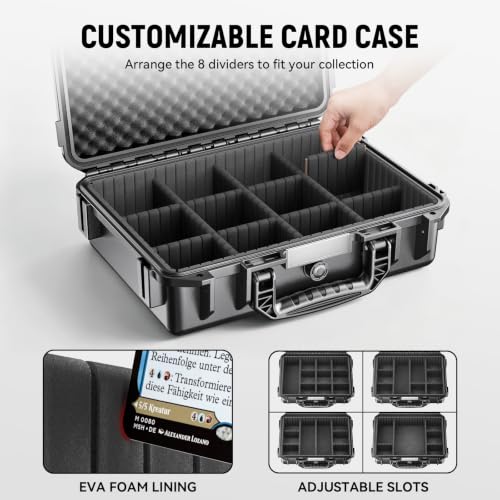 Card Storage Box Deck Case with 12 Clear Deck Boxes for MTG YuGiOh TCG Collection