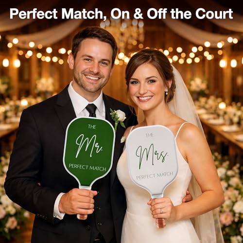 Couples Pickleball Paddle Set - Engagement Gift for Him & Her