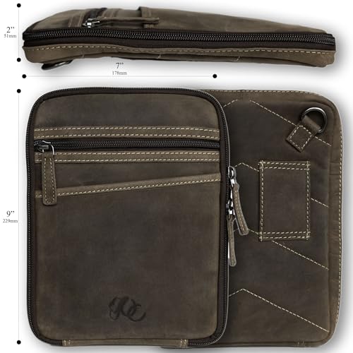 Dark Brown UC Leather Concealed Carry Gun Case with Holster & Waist Belt