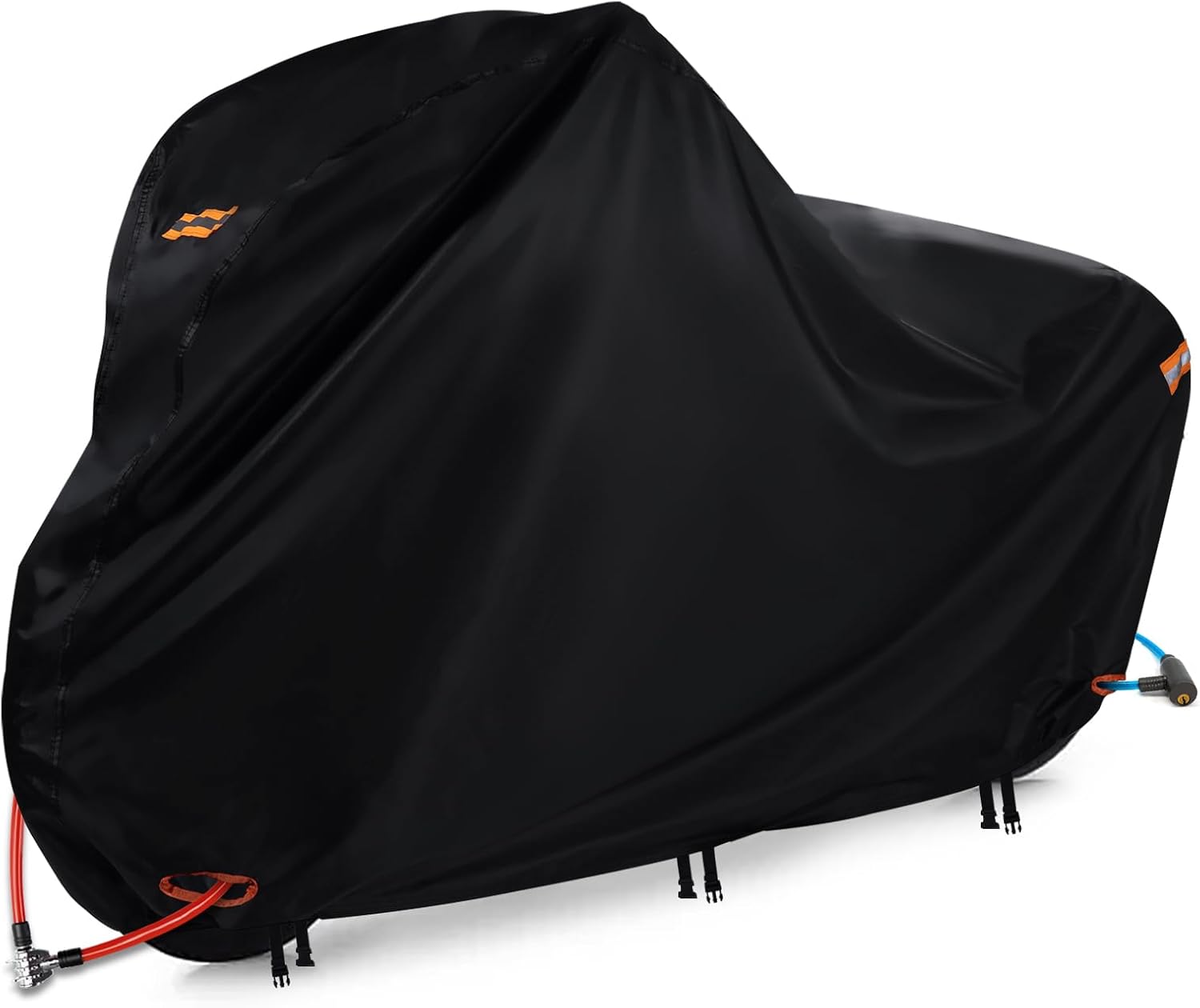 Skiennix Bike Cover - Waterproof Outdoor Bicycle Protection with Lock Holes & 3 Buckles | Heavy Duty 420D Material for Bikes Up to 68 Inches