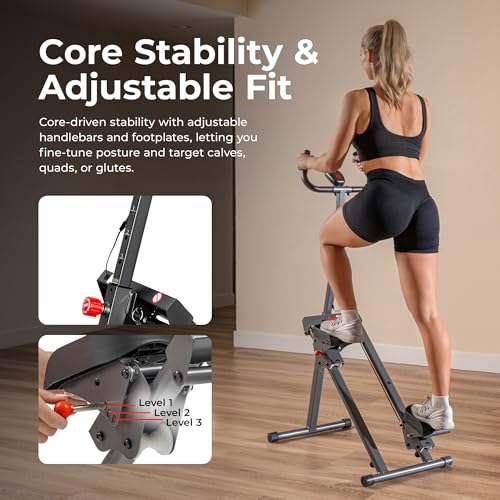 Gray Sunny Health & Fitness Climbing Stair Stepper for Home Gym, Total-Body Cardio