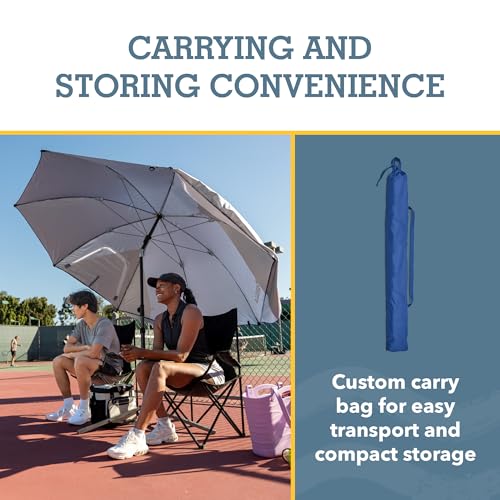 Bright Gray 8-Foot Sport-Brella UPF 50+ Shelter with Side Panels & Tilt