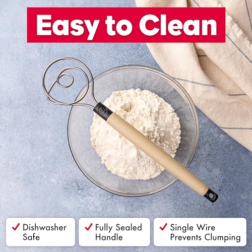 Heavy Duty Dishwasher Safe Dough Whisk for Heavy Batters and Doughs