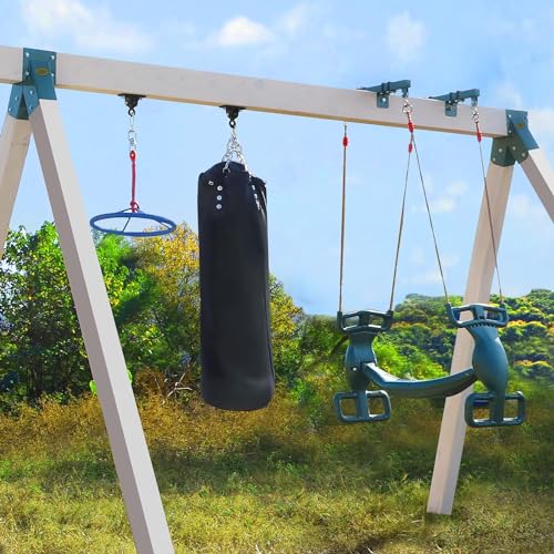 BETOOLL Heavy Duty Swing Hangers Set of 8 Black - Playground, Porch, Yoga, Indoor Outdoor