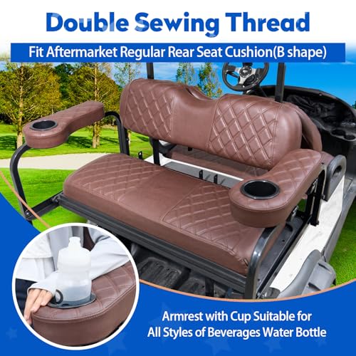 NOKINS EZGO TXT 1994-2013 & RXV Golf Cart Seat & Armrest Covers Brown