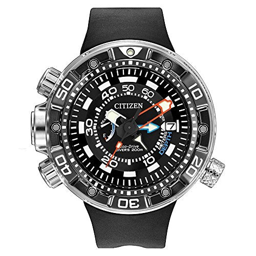 Citizen Eco-Drive Promaster Sea Depth Meter Watch Black Strap & Dial