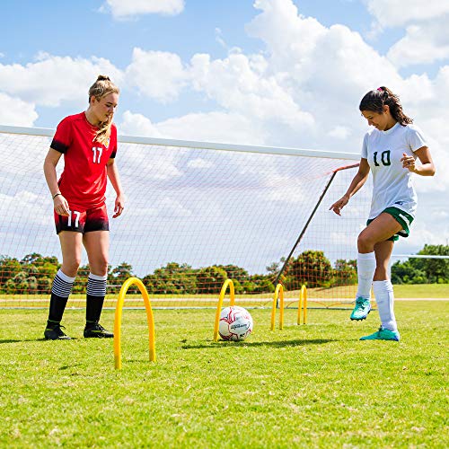 Soccer Passing Arc Set - 12 Durable Training Arcs with Stakes & Carry Bag for Accuracy & Skills