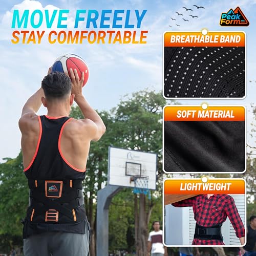 Peak Form L/XL Back Support Brace with Hot Cold Therapy for Lumbar Relief