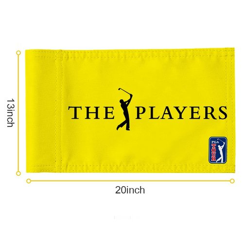 2BUT Golf Players Golf Pin PGA Flag Practic Putting Green Golf Flag For Backyard Garden Double-Sewn 600D Nylon Miniature Pin Flag Regulation Tube Flag (Yellow 20"x13")