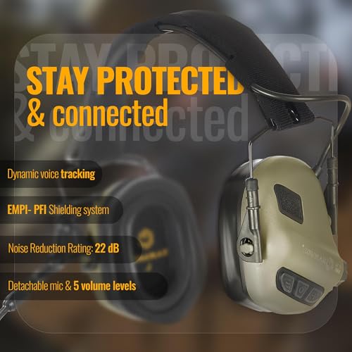 EARMOR M32X Tactical Helmet Headset with Mic ARC Rail Ear Muffs - Green