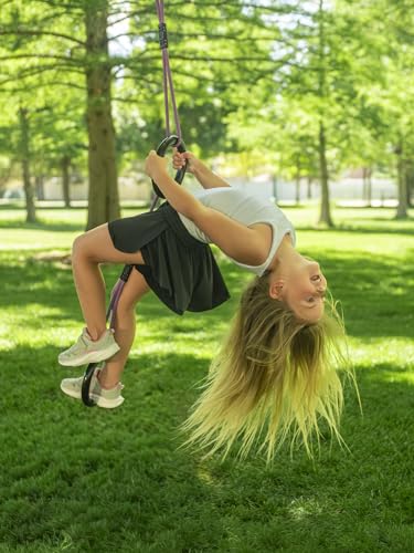 Slackers Deluxe Ninjaline Kit 56 ft with 9 Obstacles - Outdoor Ninja Warrior Equipment for Kids