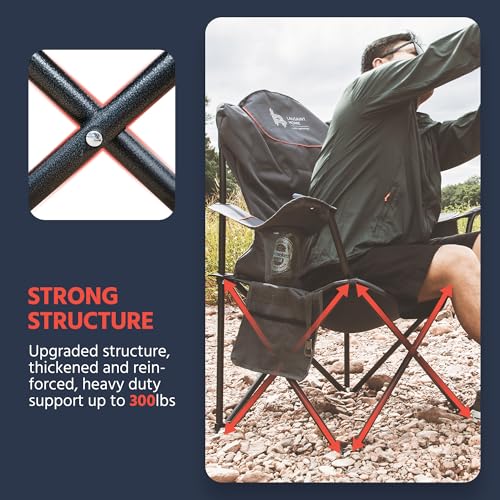 OUTSIDER Heavy Duty Folding Camping Chair with Cooler - Gray 1/2