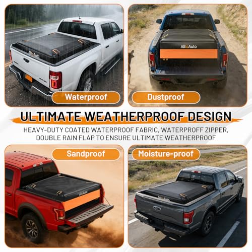 Orange/Black 38 CuFt Truck Bed Cargo Bag Waterproof Heavy Duty PVC