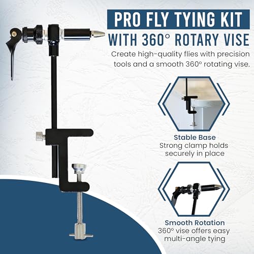 Ninnifly Fly Tying Kit with Vise for Beginners - Over 100 Tools & Travel Case