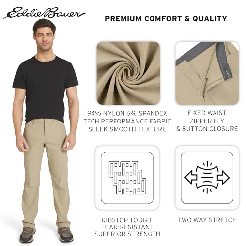 Eddie Bauer Men's Rainier Pants - 34W x 30L Light Khaki