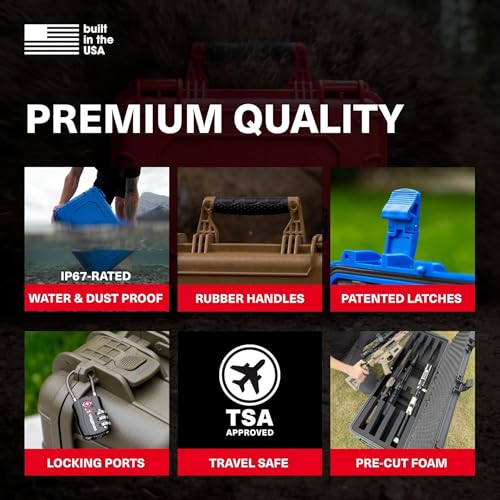 45-Inch Hard Rifle Case with Wheels & Pre-Cut Foam Black
