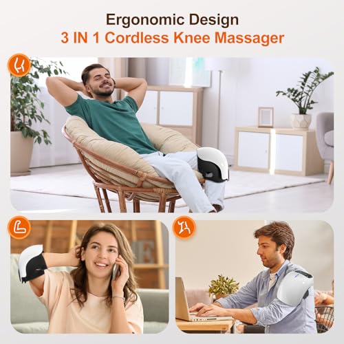Cordless Knee Massager with Infrared Heat, Vibration & LED Screen