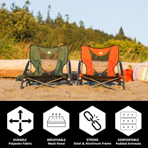 Orange Folding Camp Chair - Low Profile, Lightweight Outdoor Seating