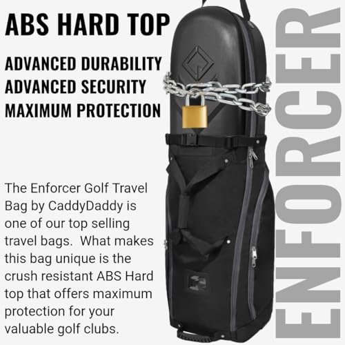 Gray CaddyDaddy Enforcer Golf Travel Bag - Crush-Resistant Hard Top, Heavy Padding