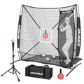 Black 6x6 Baseball Softball Practice Net with Tee, Dummy & Carry Bag