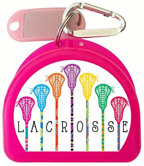 Zumoe Lacrosse 7 Standing Sticks Retainer and Mouthguard Case with Carabiner, Durable Mouthguard Case for Sports, Retainer Holder for Travel and Protection, Ideal for Secure Storage - Pink