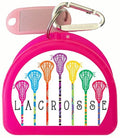 Zumoe Lacrosse 7 Standing Sticks Retainer and Mouthguard Case with Carabiner, Durable Mouthguard Case for Sports, Retainer Holder for Travel and Protection, Ideal for Secure Storage - Pink