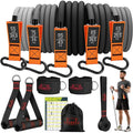 Resistance Bands with Handles - 375lb Stackable Exercise Bands - Black & Orange Variation