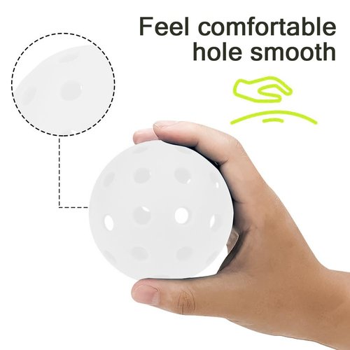 Spunspon 12 Pack Pickleball Balls, 40 Holes Outdoor Pickleballs, High Elasticity & Durable Pickle Balls for All Style Pickleball Paddles (White)