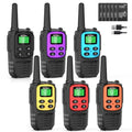Rechargeable Long Range Walkie Talkies 22 Channels - Colorful 6 Pack