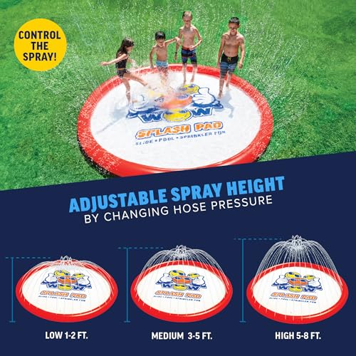 10 Ft Diameter Giant Splash Pad - Inflatable Water Play Mat for Kids, Portable & Durable