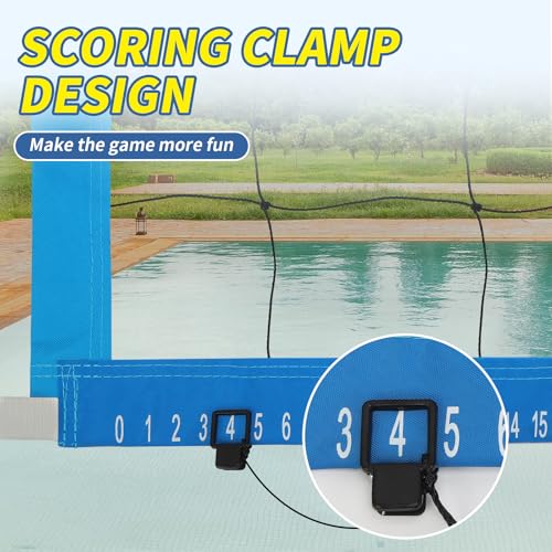 Replacement Pool Volleyball Net Only 15 ft with Scoring Clamps - Sky Blue