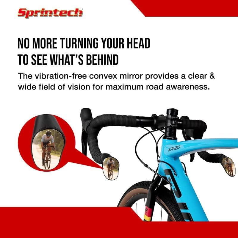 Sprintech Drop Bar Mirror Set - Black Pair for Road Drop Handlebars, Swiss-Made