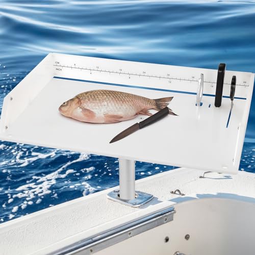 Boat Bait Cutting Board with Multi-Angle Arm and Fish-Drainage Slot - Marine Fishing Accessory