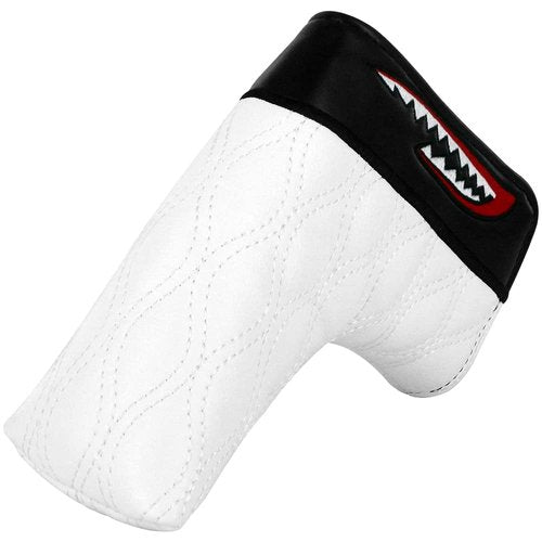 PINMEI Golf Head Cover for Mallet Heel Shaft Putter and Blade Putter Cover Shark Synthetic Leather Magnetic Closure Putter Headcover