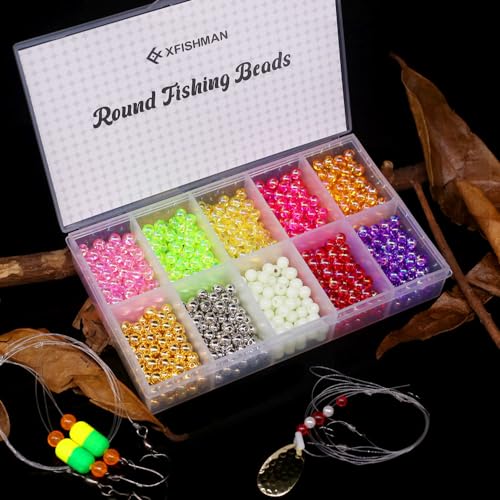 XFISHMAN 5mm Fishing Beads Assortment 1000 Pieces - Saltwater & Freshwater Tackle