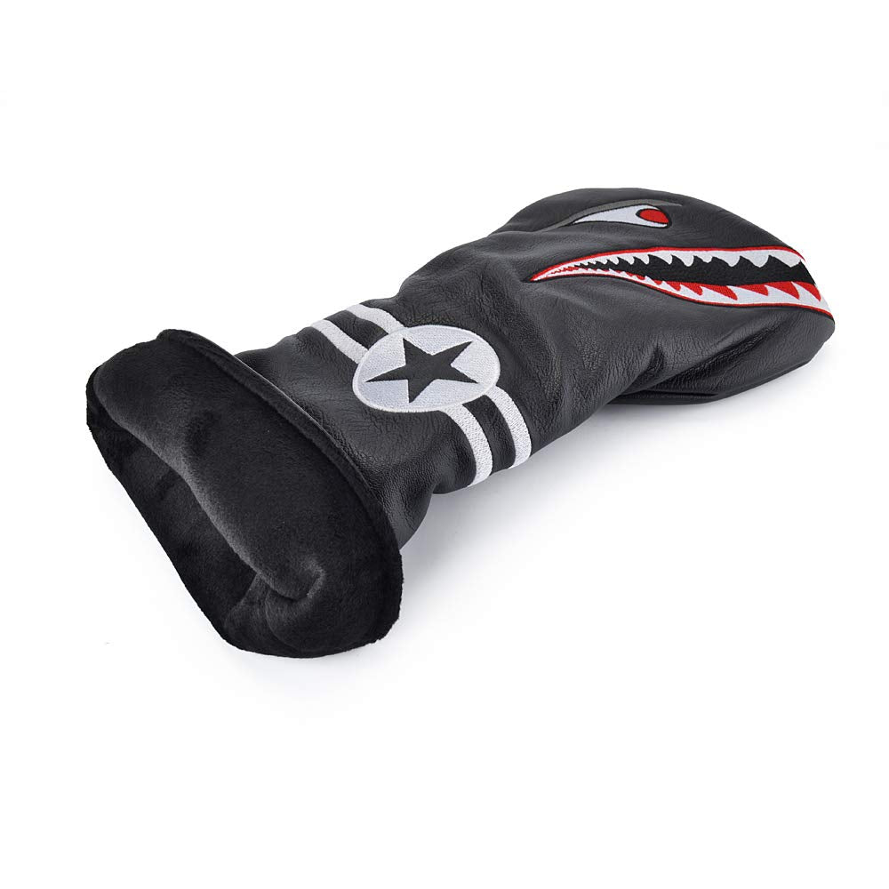 PLUSKER 1PC Golf Club Driver Head Cover Shark Funny Cartoon Animal Pattern Synthetic Leather Headcover for Male/Female Golfers