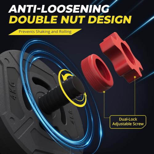 60LBS Adjustable Dumbbell Set - 5-in-1 Space-Saving Home Gym Equipment