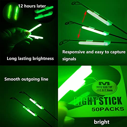Fishing Glow Sticks 20PCS Bulk Set for Rod Tips - 1.5-1.9mm Size, Glow Tips for Fishing Poles