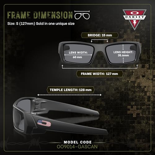 Oakley SI GASCAN USA FLAG Sunglasses Matte Black Frame Grey Lens One Size