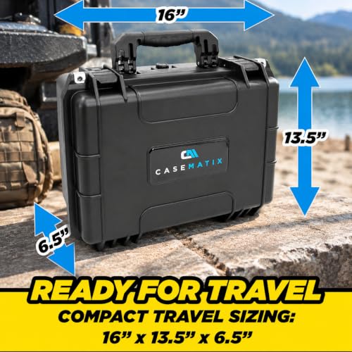 3-Pistol Waterproof Hard Case with Foam Insert, TSA Approved Gun Storage 16 Inch
