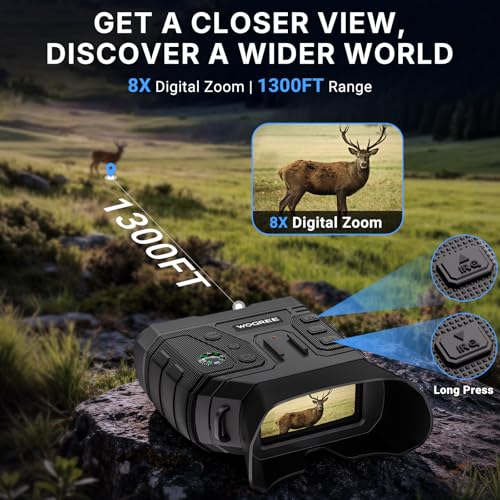 4K Night Vision Goggles with 8X Digital Zoom and 1300FT Range