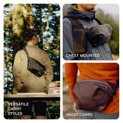 Outdoor Sling Bag 2L Crossbody Fanny Pack for Men & Women - Black